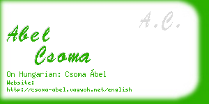 abel csoma business card